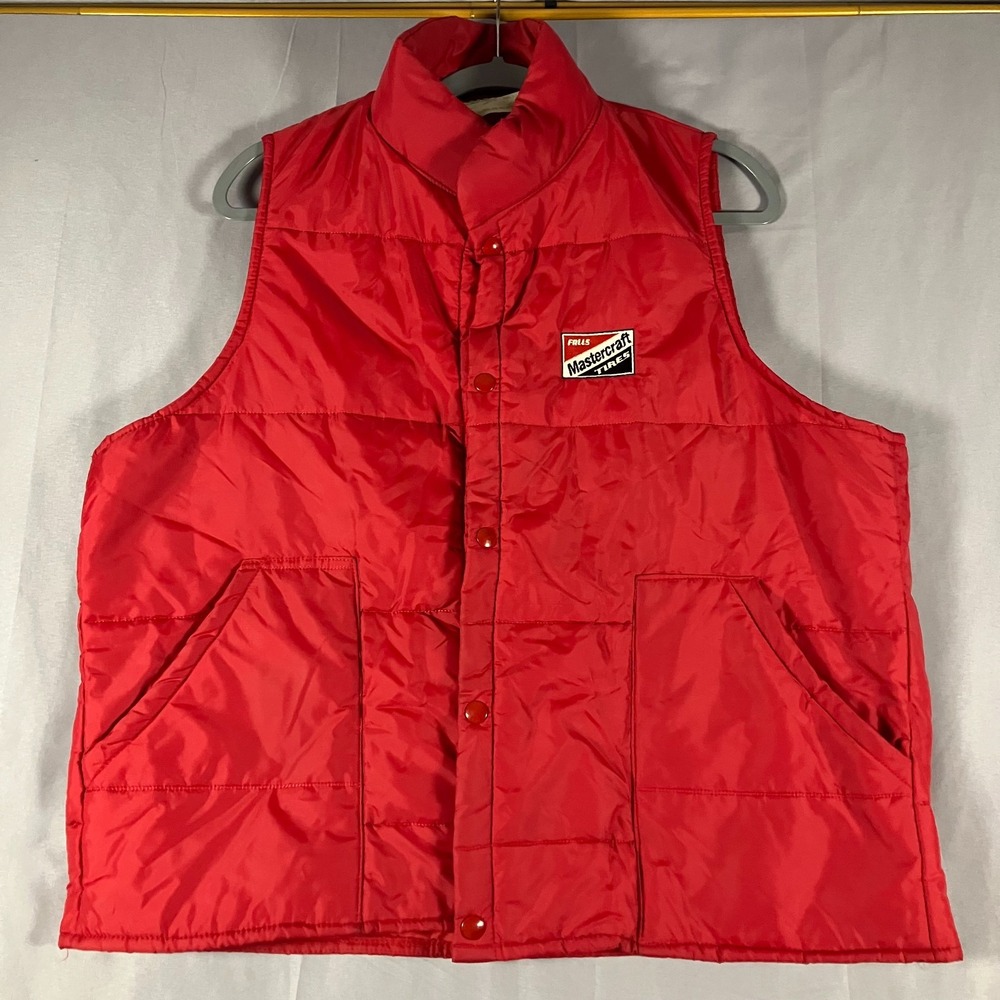 Holloway Mastercraft Tires‎ Vest Men's Extra Large Red Insulated Snap Front